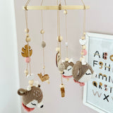 Baby Mobile Girl, Deer, Nursery Decoration, Baby Gift, Baby Changing Table, Baby Bed Mobile