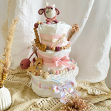 Diaper cake girl, gift for birth, diaper cake forest animals, gift baby