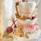 Diaper cake girl, gift for birth, diaper cake forest animals, gift baby