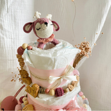 Diaper cake girl, gift for birth, diaper cake forest animals, gift baby