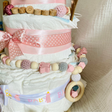 Diaper cake girl, gift for birth, diaper cake forest animals, gift baby