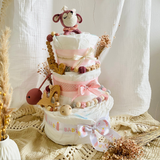 Diaper cake girl, gift for birth, diaper cake forest animals, gift baby