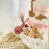 Diaper cake girl, gift for birth, diaper cake forest animals, gift baby