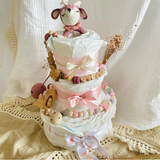 Diaper cake girl, gift for birth, diaper cake forest animals, gift baby
