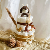Windeltorte Baby, Geschenk zur Geburt, Windeltorte Waldtiere, Geschenk Baby