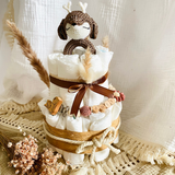 Windeltorte Baby, Geschenk zur Geburt, Windeltorte Waldtiere, Geschenk Baby
