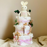 Windeltorte Baby, Geschenk zur Geburt, Windeltorte Waldtiere, Geschenk Baby