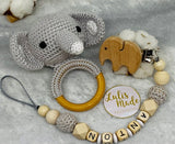 Pacifier chain and teether set