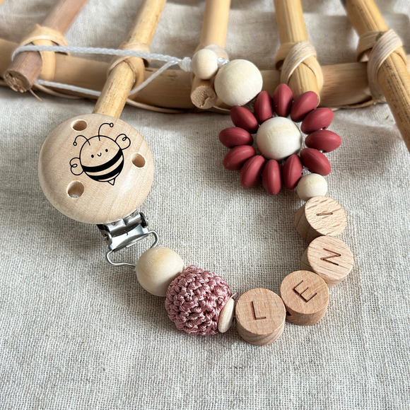 Schnullerkette mit Namen, Schnullekrette, Baby Schnullerkette, Schnullerkette