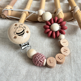 Schnullerkette mit Namen, Schnullekrette, Baby Schnullerkette, Schnullerkette