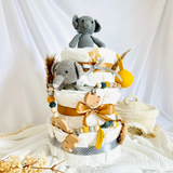 Diaper cake baby, gift for birth, diaper cake forest animals, gift baby