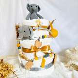 Diaper cake baby, gift for birth, diaper cake forest animals, gift baby