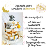 Diaper cake baby, gift for birth, diaper cake forest animals, gift baby