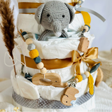 Diaper cake baby, gift for birth, diaper cake forest animals, gift baby