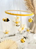 Baby Mobile Biene, Blumen, Kinderzimmer Deko, Baby Geschenk, Baby Wickeltisch, Baby Bett Mobile