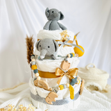 Diaper cake baby, gift for birth, diaper cake forest animals, gift baby