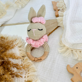 Rassel Baby, Rassel personalisiert, Rassel Gehäkelt, Häkelrassel mit Gravur, Baby Geschenk, Baby