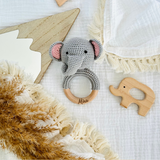 Rassel Baby, Rassel personalisiert, Rassel Gehäkelt, Häkelrassel mit Gravur, Baby Geschenk, Baby