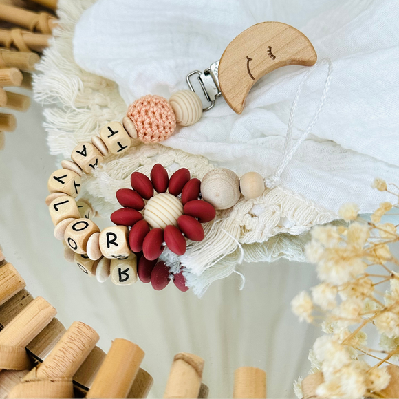 Schnullerkette mit Namen, Schnullekrette Mädchen, Baby Geschenk, Baby Geschenk Mädchen