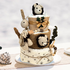 Windeltorte, Löwe Windeltorte, Geschenk zur Geburt, Windeltorte Waldtiere, Geschenk Baby (Kopie)