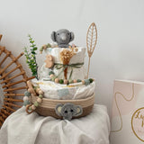 Windeltorte XXL Elefant grün, Perfektes Geschenk Lulismade®, handgefertigt und personalisiert