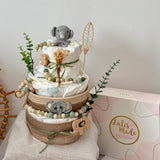Windeltorte XXL Elefant grün, Perfektes Geschenk Lulismade®, handgefertigt und personalisiert
