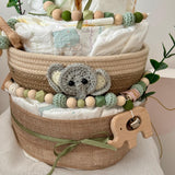 Windeltorte XXL Elefant grün, Perfektes Geschenk Lulismade®, handgefertigt und personalisiert