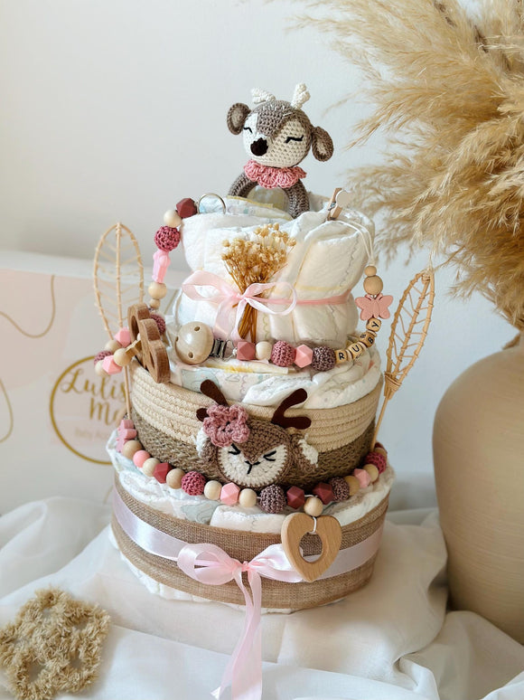 Windeltorte, Baby Geschenk, Windeltorte Hase, Geschenk Baby