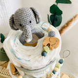 Windeltorte Baby, Geschenk zur Geburt, Windeltorte Waldtiere, Geschenk Baby