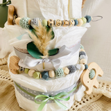 Windeltorte Baby, Geschenk zur Geburt, Windeltorte Waldtiere, Geschenk Baby