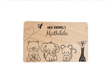 Children's wooden board, breakfast board children, wooden board with engraving, breakfast board personalized children