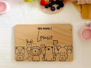 Children's wooden board, breakfast board children, wooden board with engraving, breakfast board personalized children