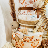 Windeltorte Baby, Geschenk zur Geburt, Windeltorte Waldtiere, Geschenk Baby