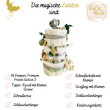 Windeltorte Baby, Geschenk zur Geburt, Windeltorte Waldtiere, Geschenk Baby