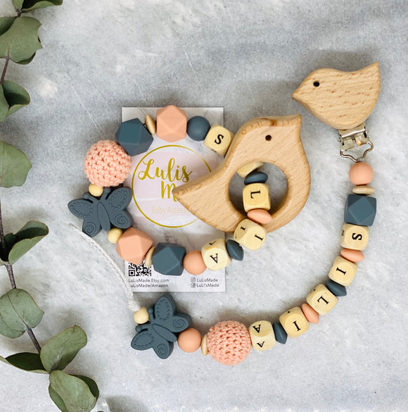 Pacifier chain and teether set