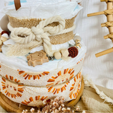 Windeltorte Baby, Geschenk zur Geburt, Windeltorte Waldtiere, Geschenk Baby
