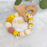 Schnullerkette mit Namen und Beißring Set