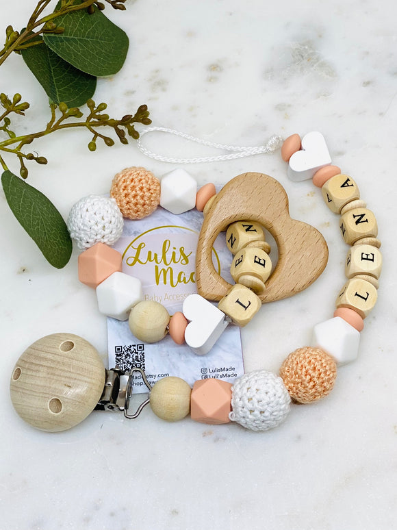 Pacifier chain and teether set