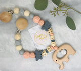 Kinderwagenkette und Schnullerkette mit Namen
