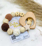 Schnullerkette und Beißring Baby Geschenk