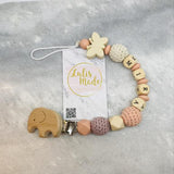Schnullerkette mit Namen Elefant pink