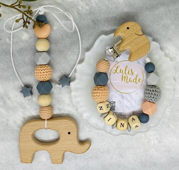 2er Set Maxi Cosi Kette und Schnullerkette 
