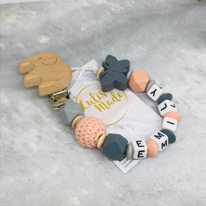Kinderwagenkette und Schnullerkette mit Namen