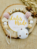 Pacifier Chain with Name, Heart