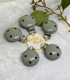 Holzclip Grau , Schnullerkette clip Grau , Holzclip, Schnullerkette Basteln