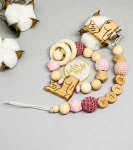 Pacifier chain and teether set