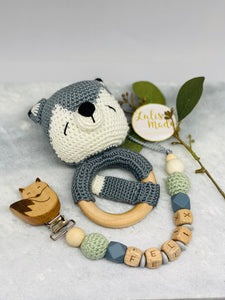 Pacifier chain and teether set