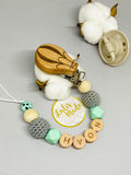 Schnullerkette mit Namen, Luftballon Holzclip
