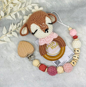 Pacifier chain and teether set