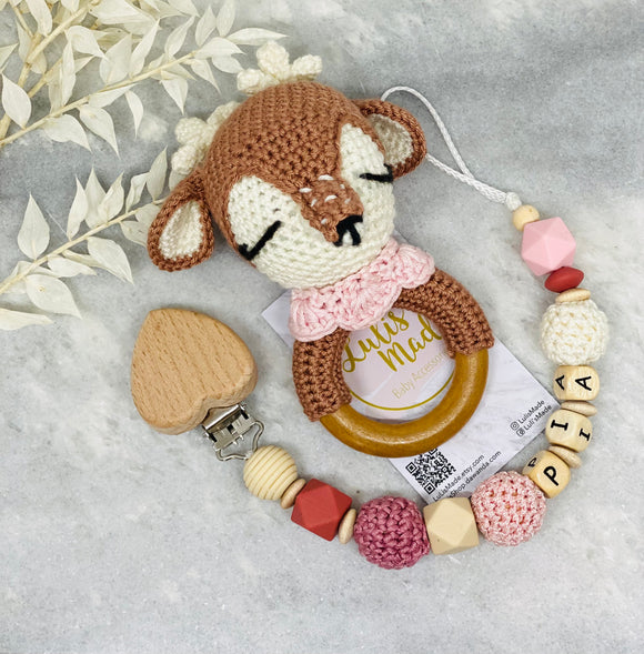 Pacifier chain and teether set